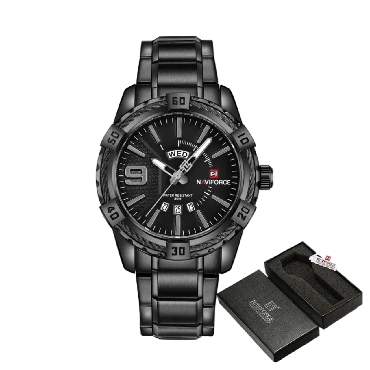 Relógio Masculino NAVIFORCE NF9117S Quartz Aço Inoxidável 46 mm