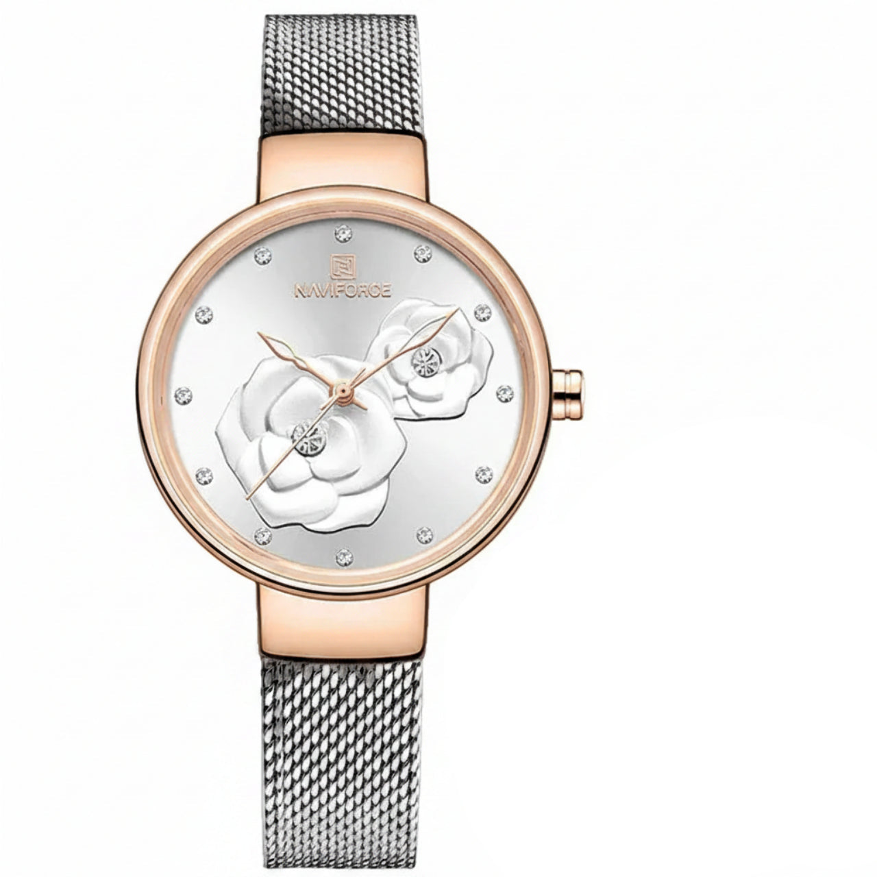 Relógio Feminino NAVIFORCE Quartzo Aço Inox 32 mm 3 ATM