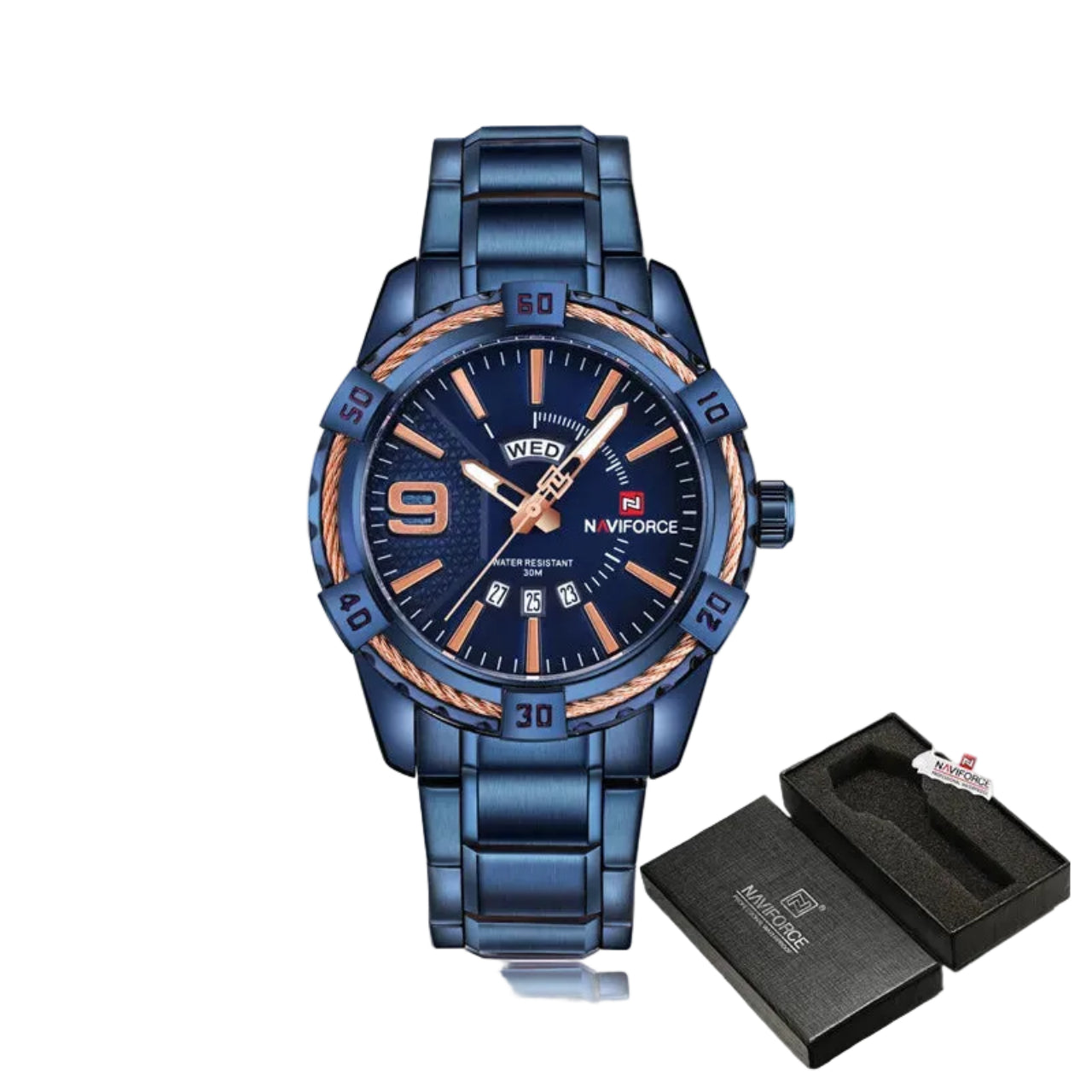 Relógio Masculino NAVIFORCE NF9117S Quartz Aço Inoxidável 46 mm
