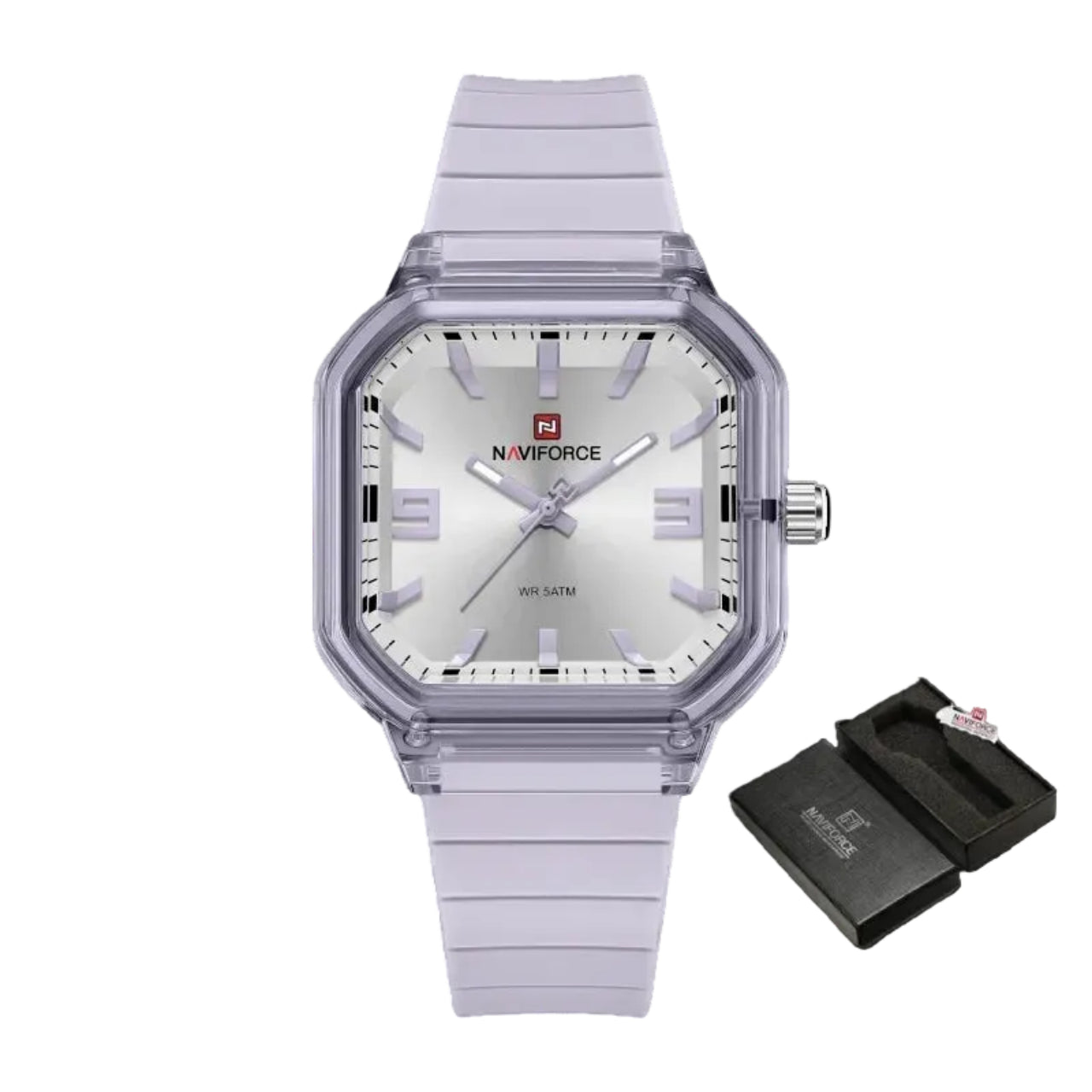 Relógio Feminino NAVIFORCE NF6108 Quartz Silicone 38 mm