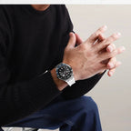 Relógio Masculino Naviforce Esportivo de Luxo em Aço Inoxidável