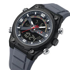 Relógio Masculino NAVIFORCE NF9265 Dual Display Silicone 45 mm