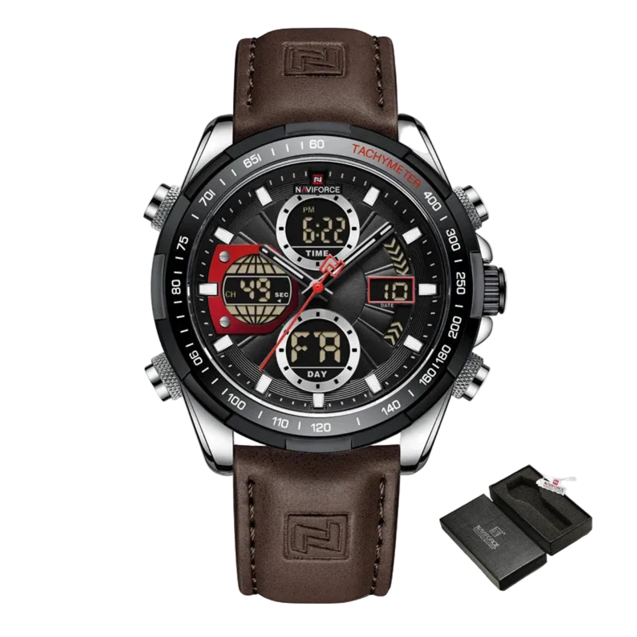 Relógio Masculino Naviforce NF9197L Dual Display Esportivo Luxo