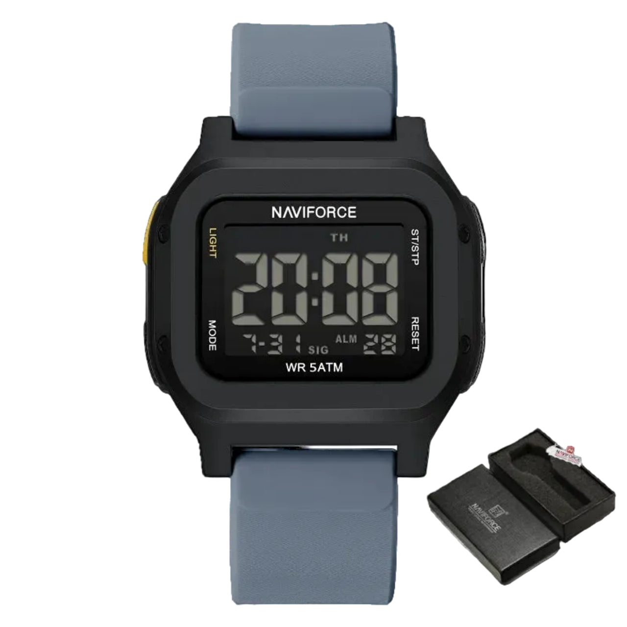Relógio Masculino Naviforce NF7137 Dual Display Retangular Esportivo
