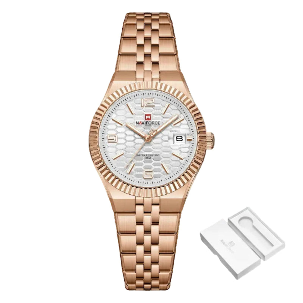 Relógio Feminino Naviforce NF5079 Quartzo Aço Inoxidável Romântico