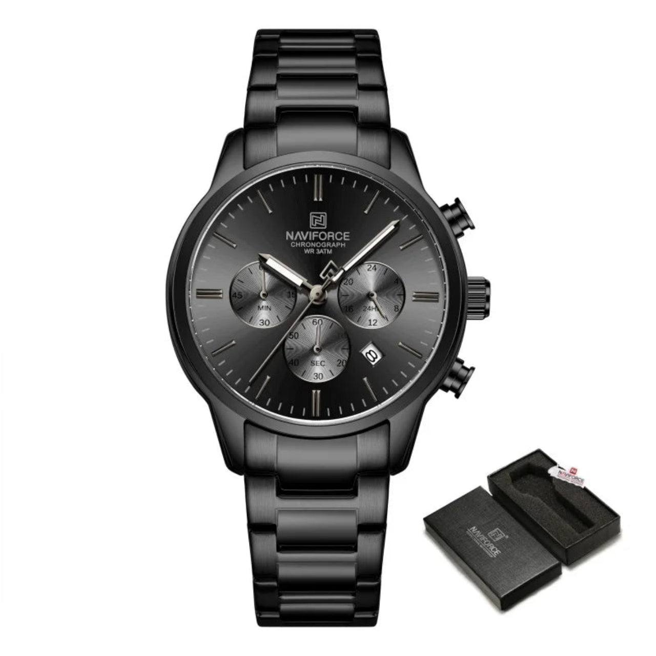 Relógio Masculino NAVIFORCE Cronógrafo Quartz Aço Inoxidável 42 mm