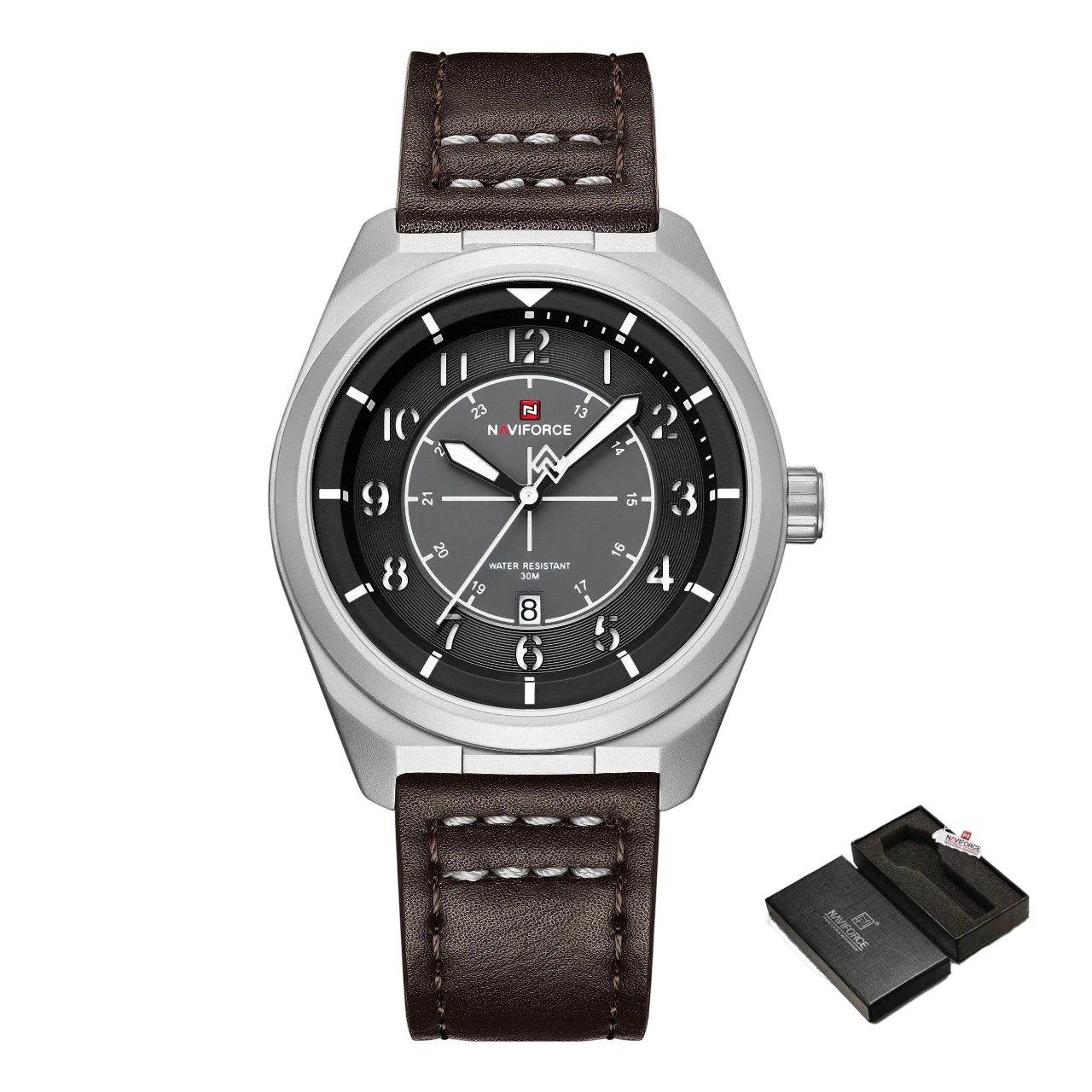 Relógio Masculino Naviforce NF9281L Quartzo Couro Legítimo Luxo