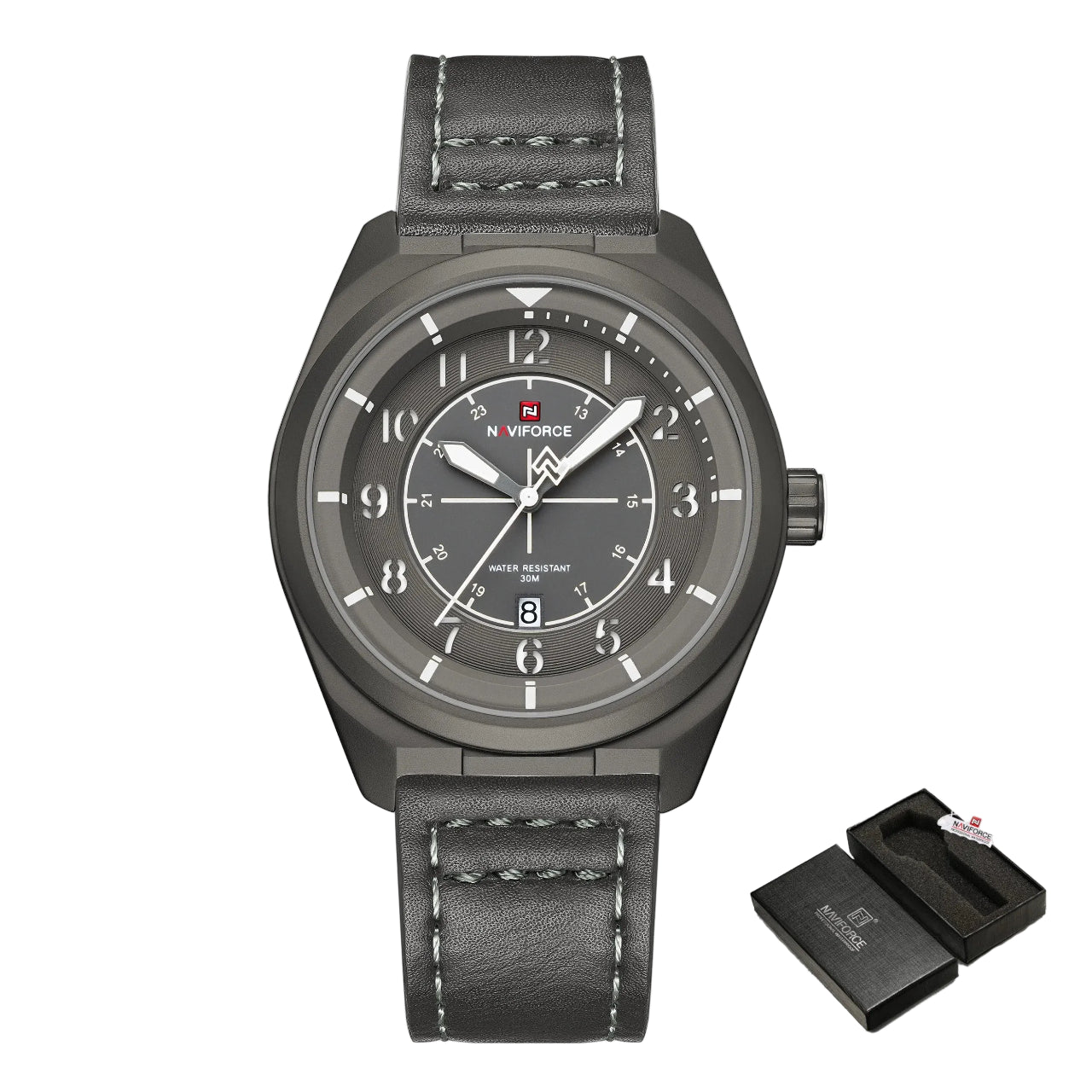 Relógio Masculino Naviforce NF9281L Quartzo Couro Legítimo Vintage