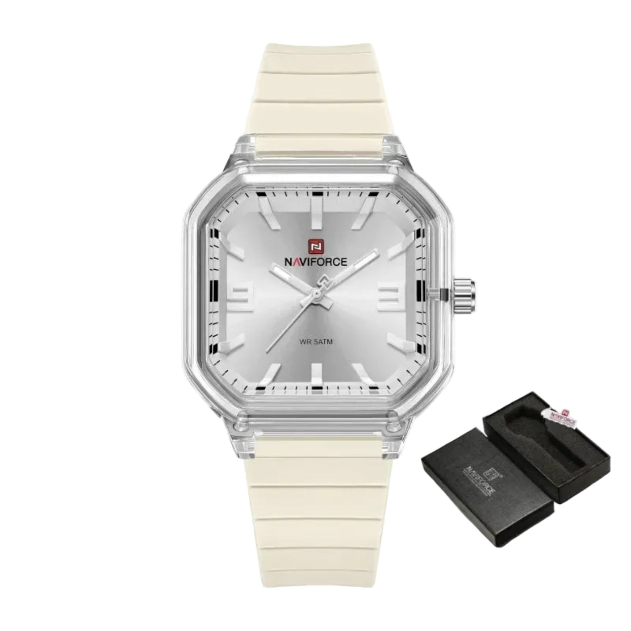 Relógio Feminino NAVIFORCE NF6108 Quartz Silicone 38 mm