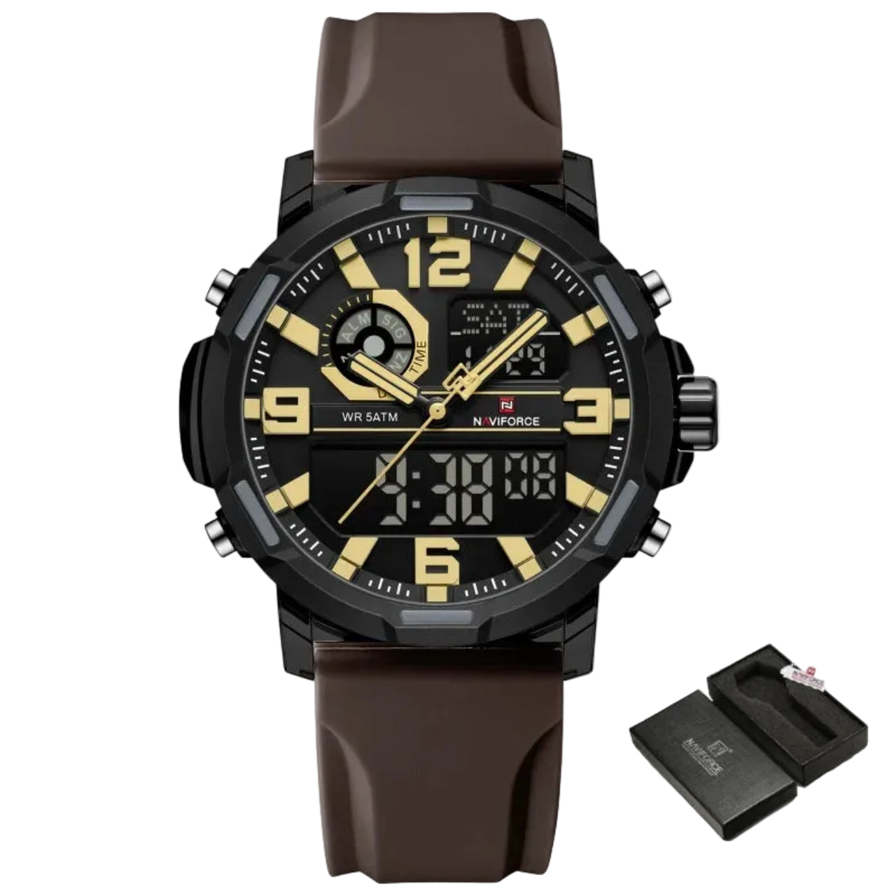 Relógio Masculino Naviforce NF7130 Dual Display Esportivo Silicone