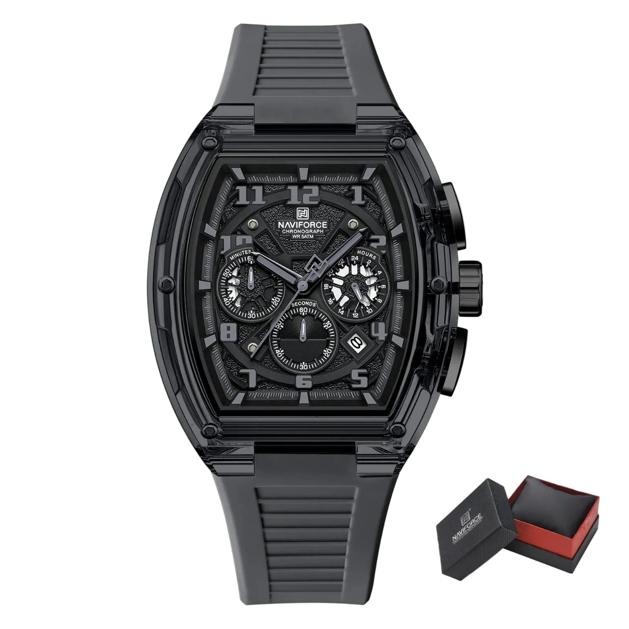 Relógio Masculino NAVIFORCE NF6118 Dual Display Esportivo 46 mm