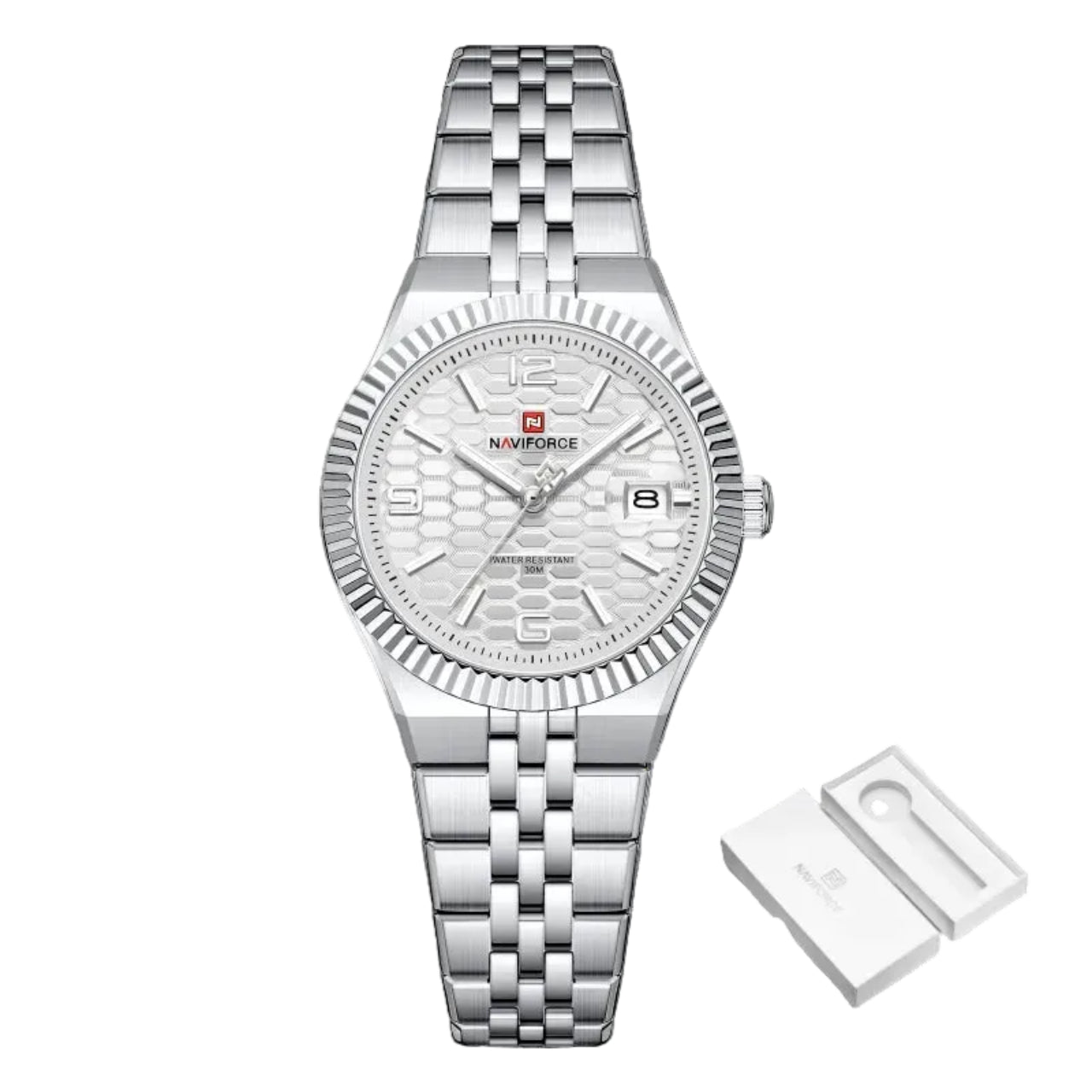 Relógio Feminino Naviforce NF5079 Quartzo Aço Inoxidável Romântico