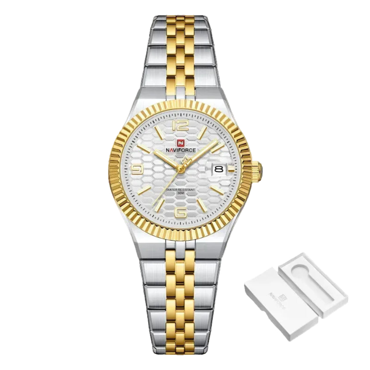 Relógio Feminino Naviforce NF5079 Quartzo Aço Inoxidável Romântico