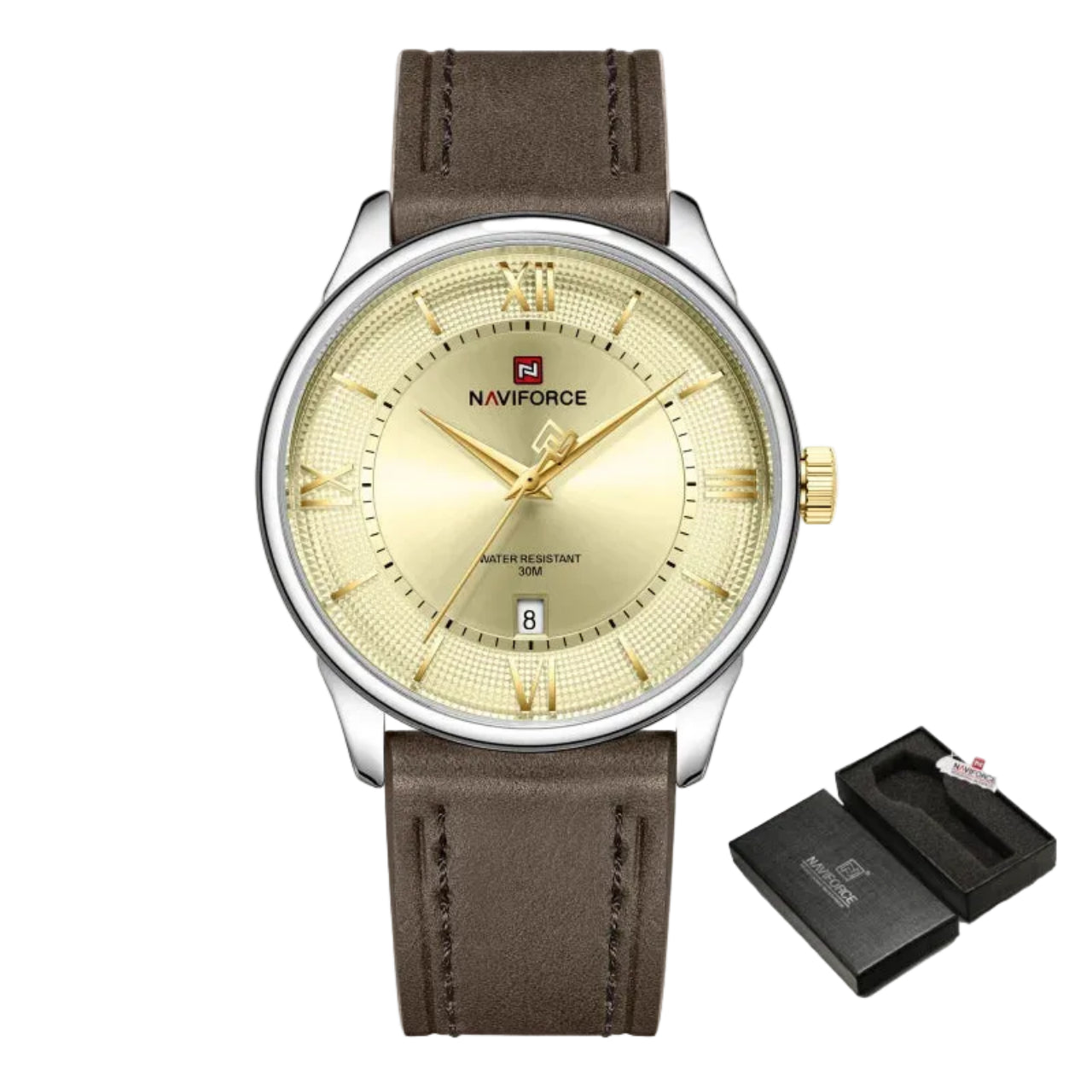 Relógio Masculino Naviforce NF9272L Quartzo Couro Legítimo Business