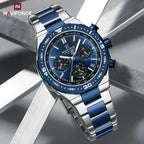Relógio Masculino NAVIFORCE Cronógrafo Quartz Aço Inoxidável 42 mm