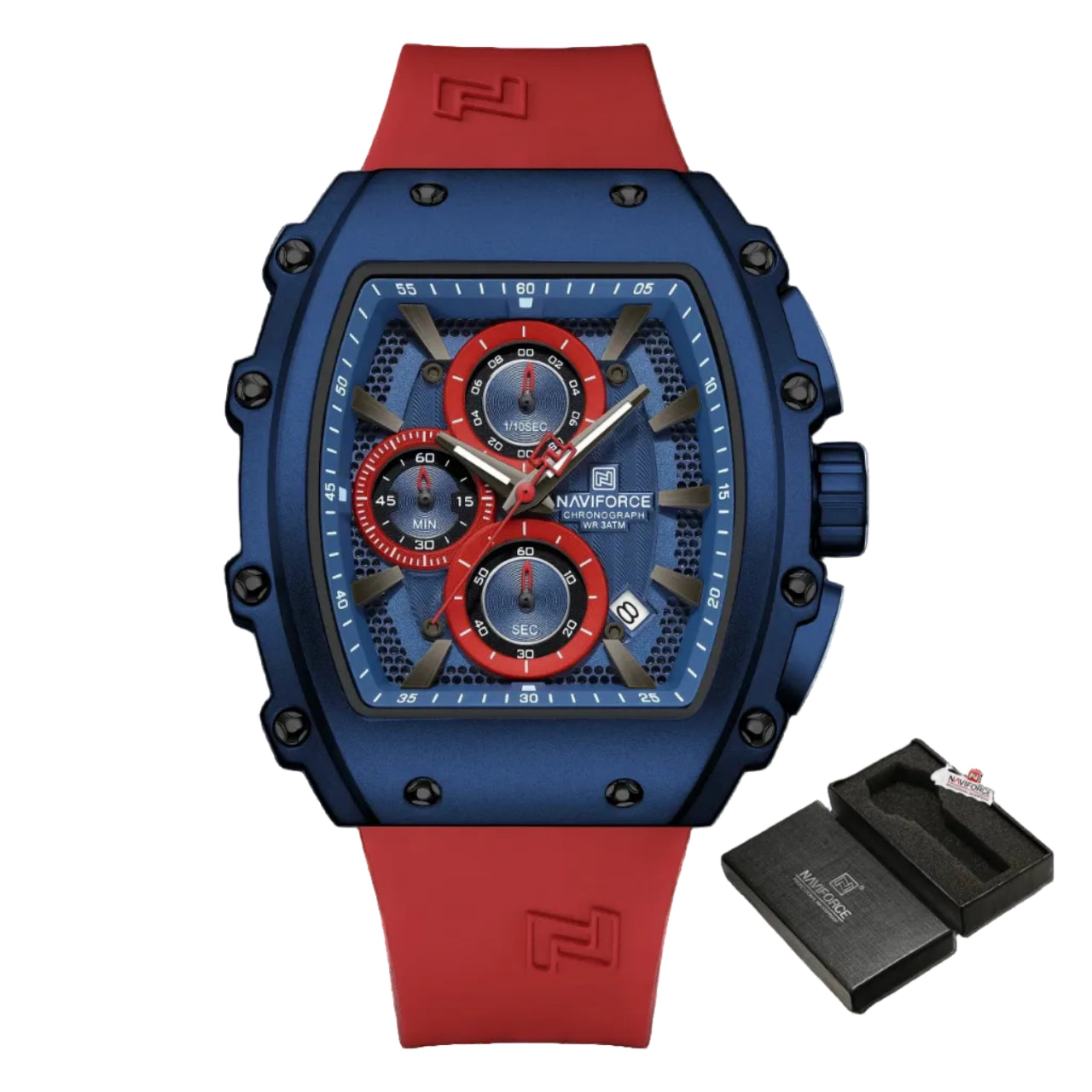Relógio Masculino NAVIFORCE NF8070 Cronógrafo Quartz 43 mm Silicone
