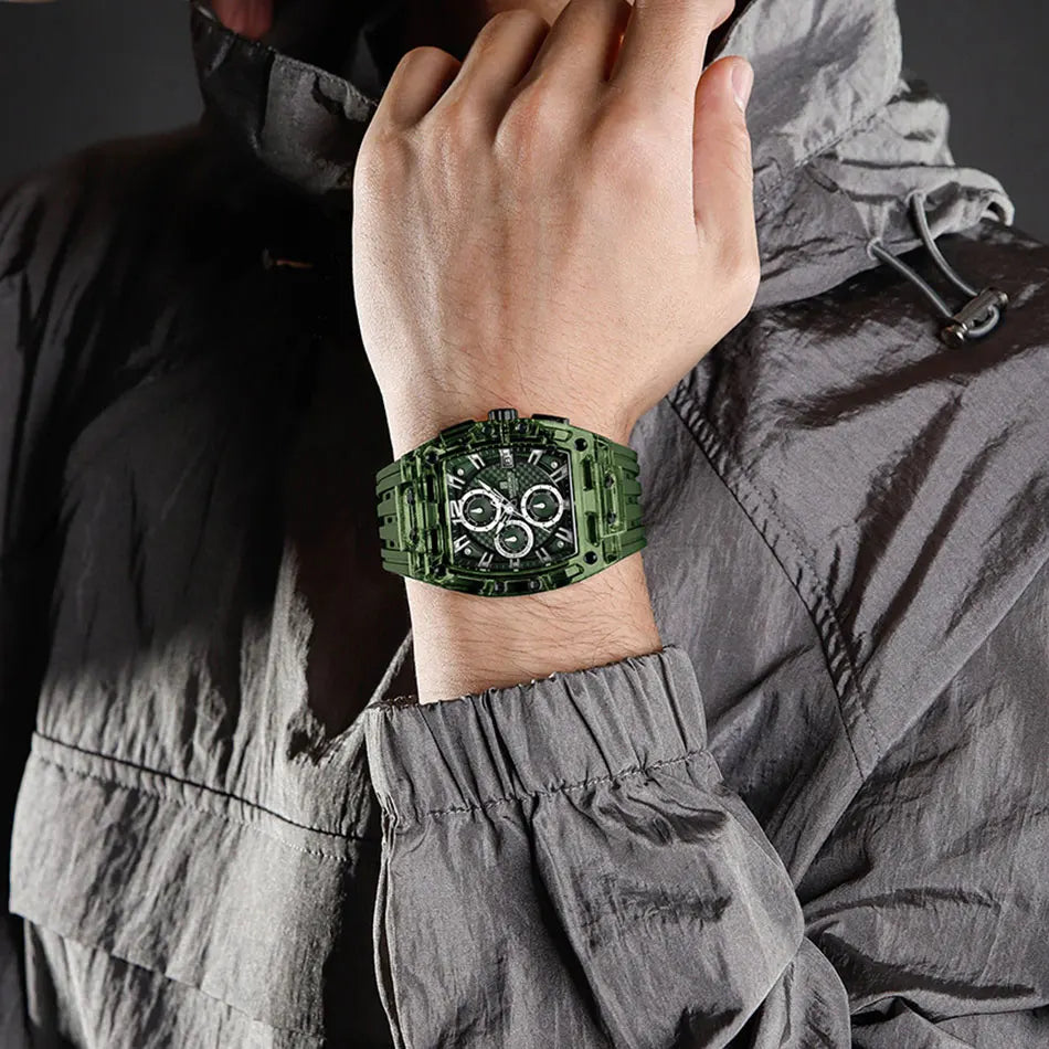 Relógio Masculino NAVIFORCE NF7105 Cronógrafo Quartz Silicone 42 mm