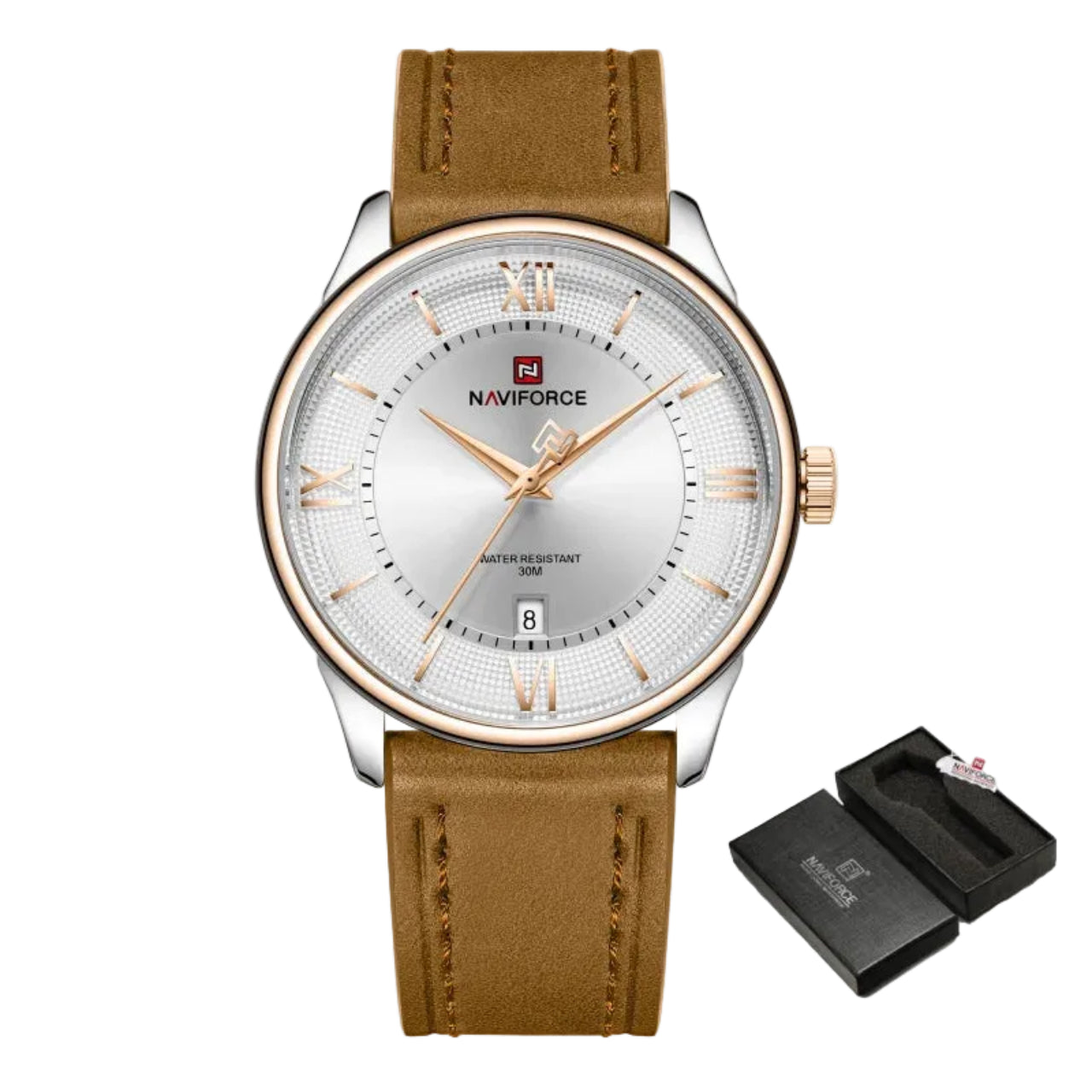 Relógio Masculino Naviforce NF9272L Quartzo Couro Legítimo Business