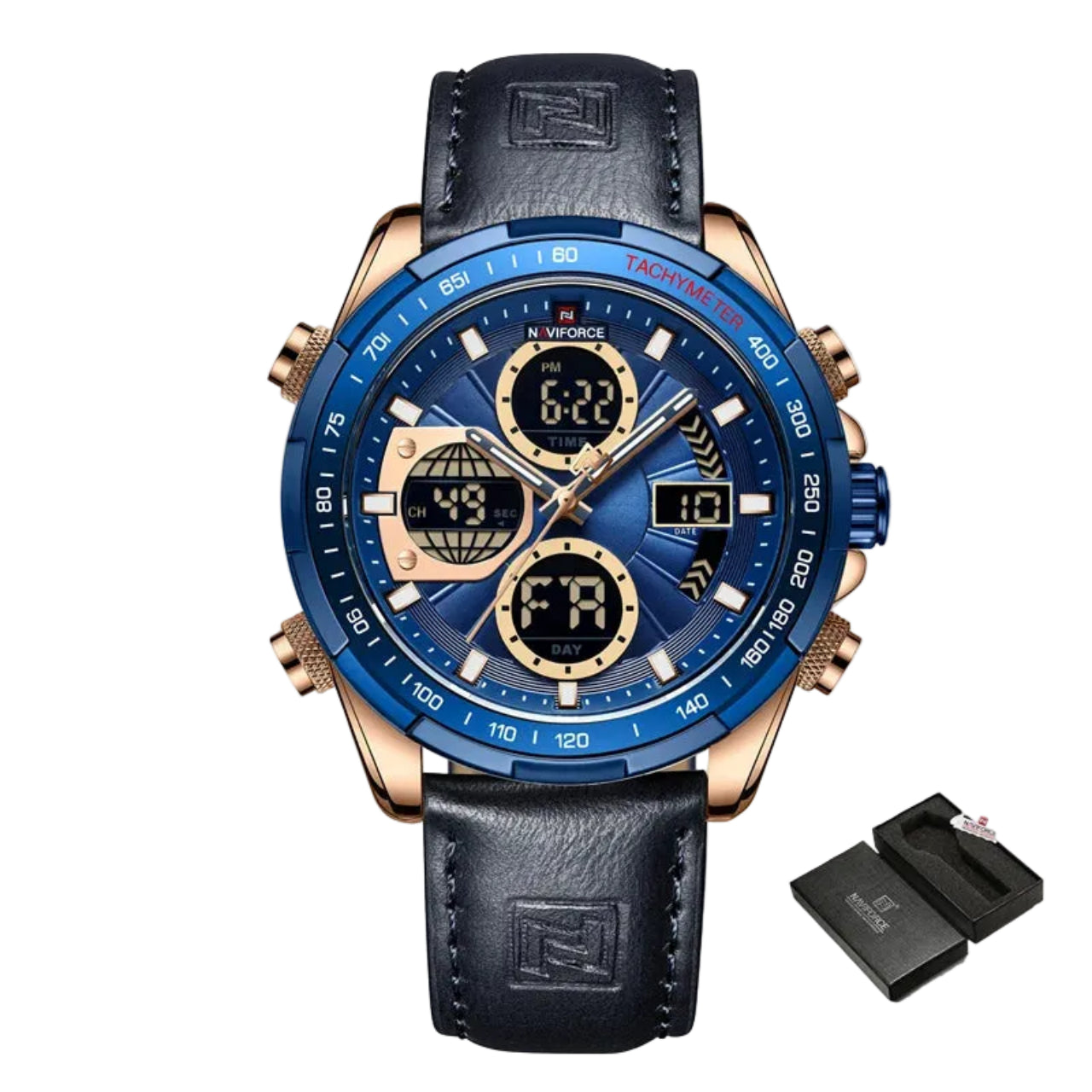Relógio Masculino Naviforce NF9197L Dual Display Esportivo Luxo