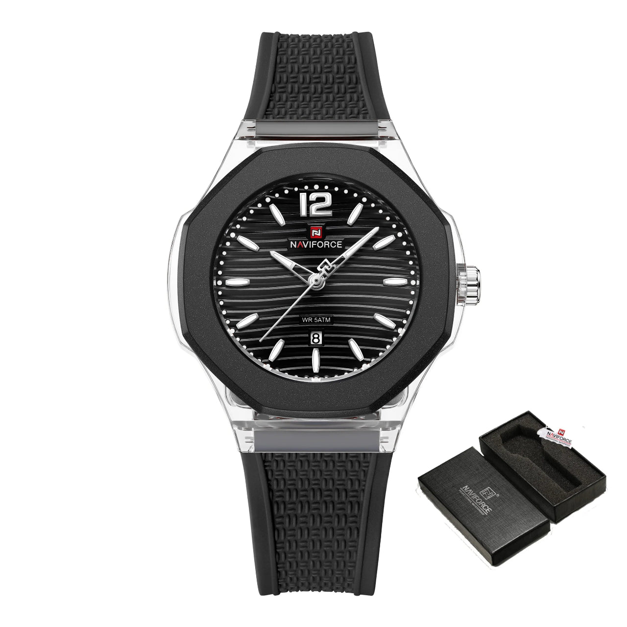Relógio Feminino NAVIFORCE Quartzo Design Sleek com Pulseira de Silicone  Resiste 50m