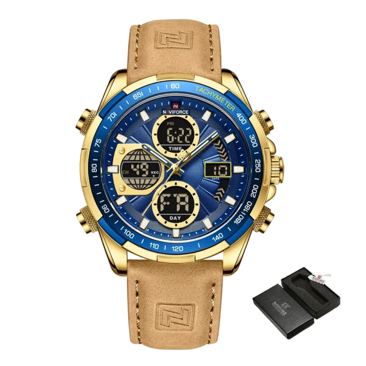 Relógio Masculino Naviforce NF9197L Dual Display Esportivo Luxo
