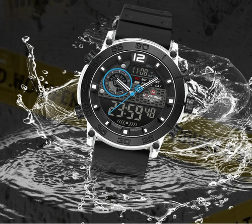 Relógio Masculino NAVIFORCE NF6104 Dual Display Esportivo 45 mm