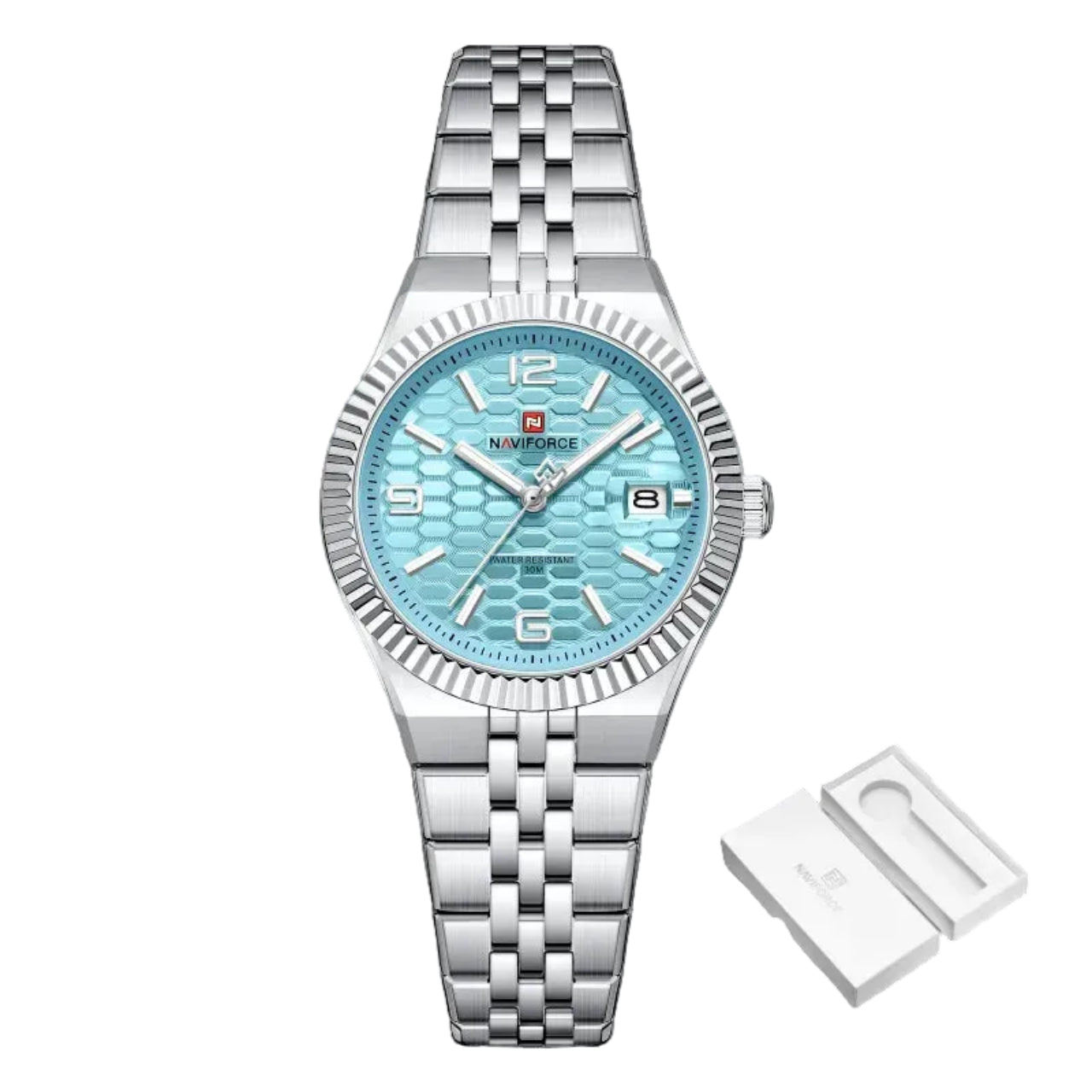 Relógio Feminino Naviforce NF5079 Quartzo Aço Inoxidável Romântico
