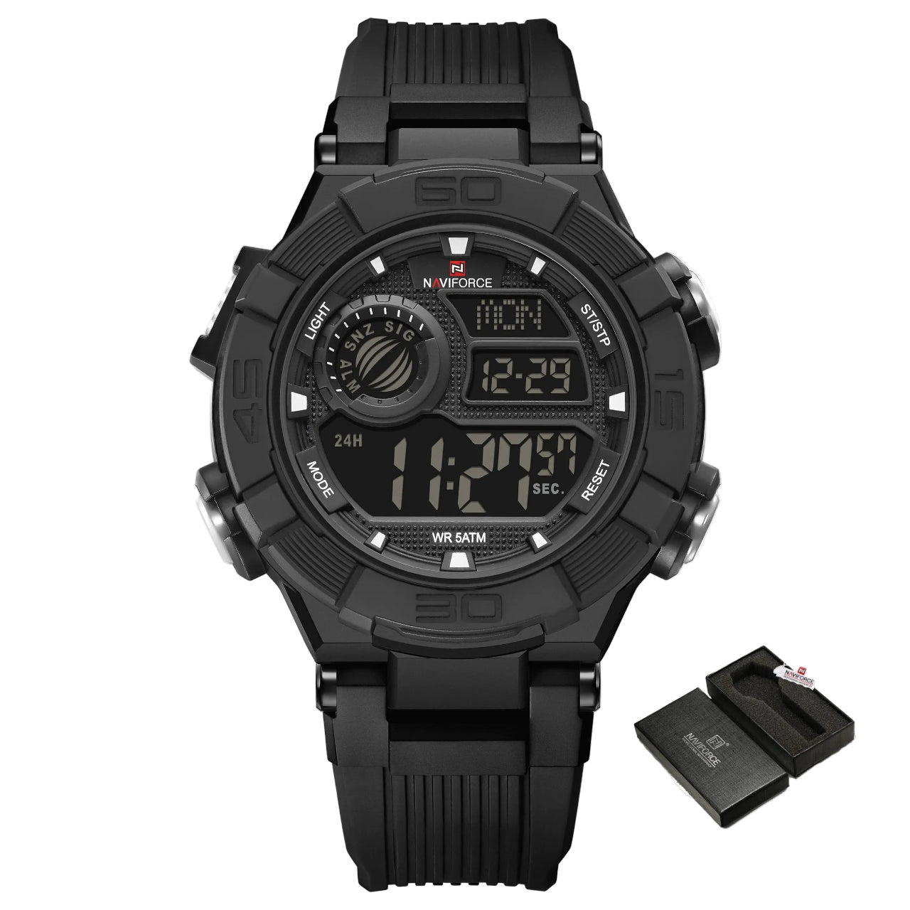 Relógio Masculino NAVIFORCE NF7105 Cronógrafo Quartz Silicone 42 mm