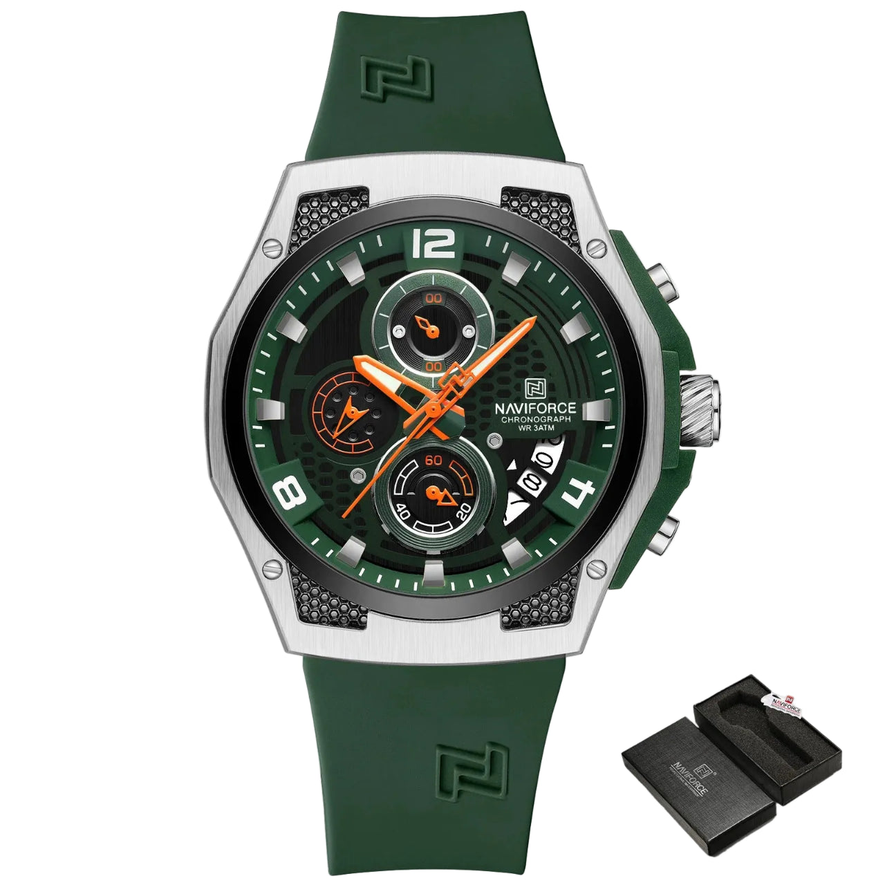 Relógio Masculino Naviforce NF8049 Quartzo Cronógrafo Aço Inoxidável
