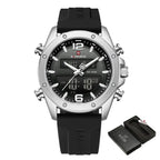 Relógio Masculino NAVIFORCE NF9264 Dual Display Silicone 44 mm