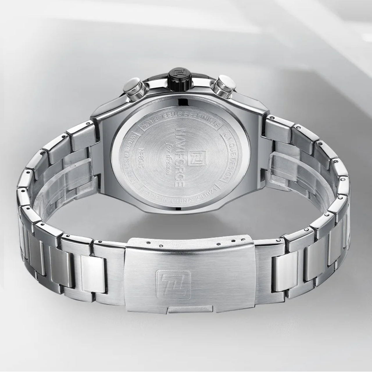 Relógio Masculino Naviforce NF8049 Quartzo Cronógrafo Aço Inoxidável
