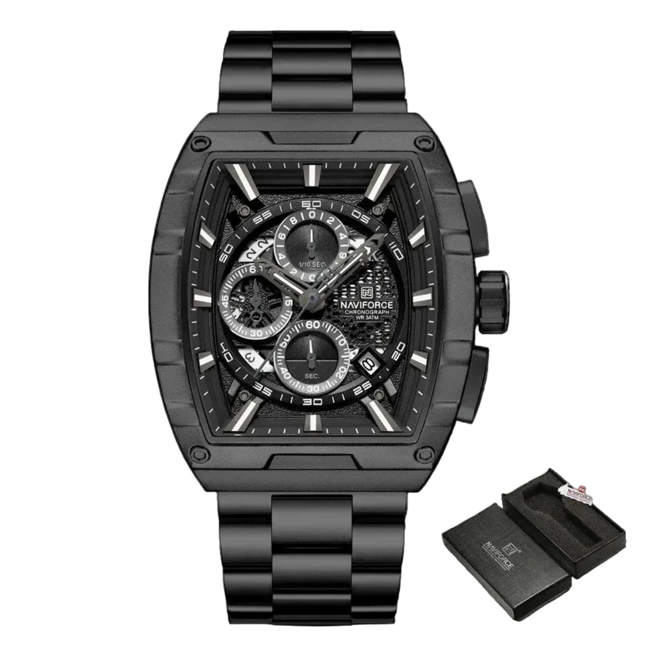 Relógio Masculino NAVIFORCE NF8066 Cronógrafo Quartz Aço Inoxidável 44 mm