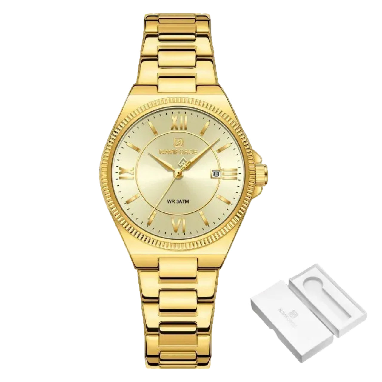 Relógio Feminino NAVIFORCE NF5073 Quartz Aço Inoxidável 32 mm