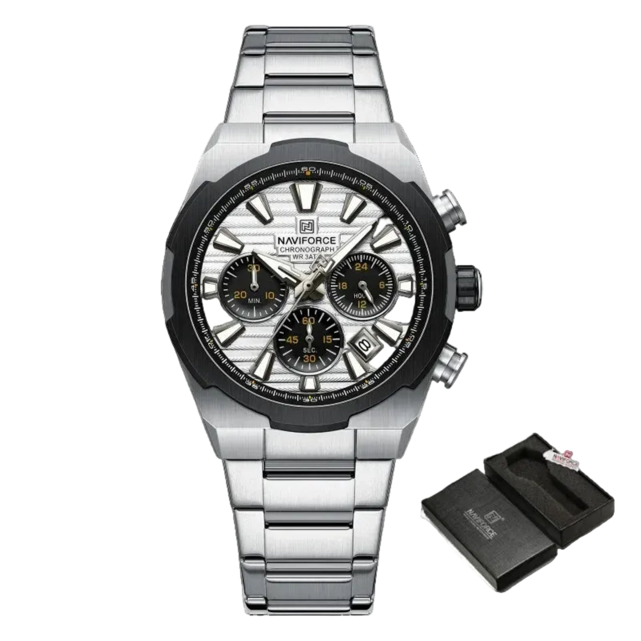 Relógio Masculino NAVIFORCE NF8081 Cronógrafo Quartz Aço 41 mm