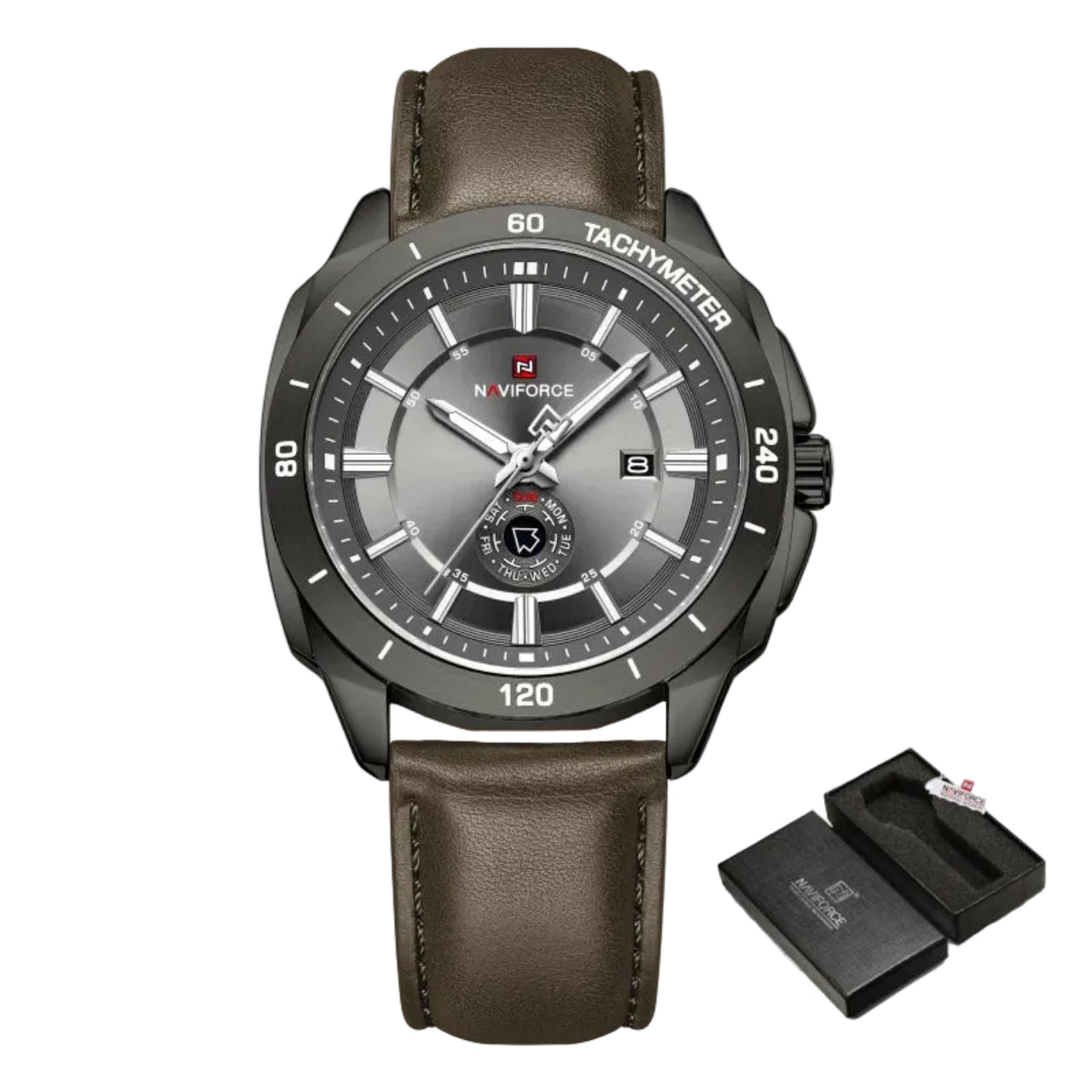 Relógio Masculino NAVIFORCE NF9269 Quartz Couro 43 mm Calendário