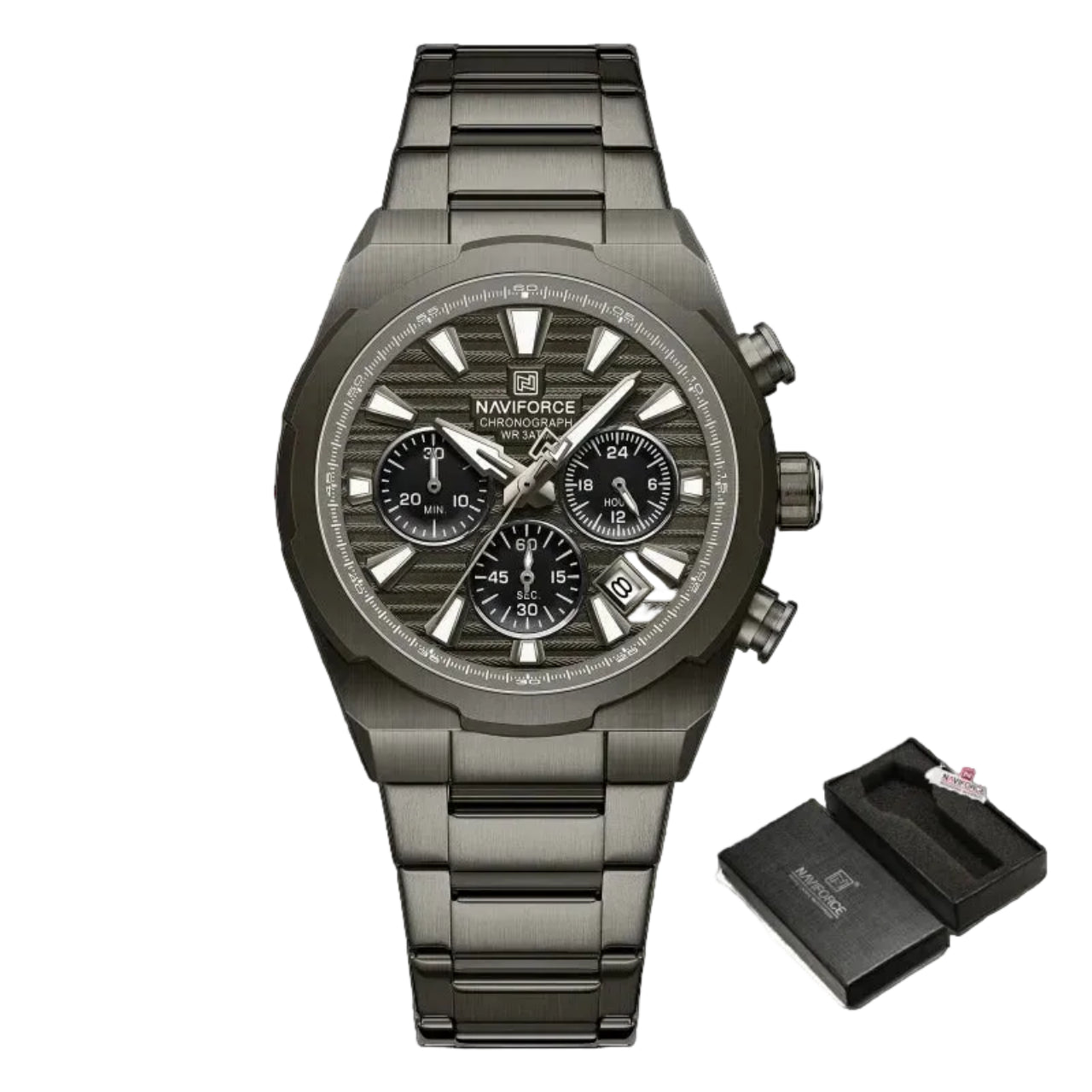 Relógio Masculino NAVIFORCE NF8081 Cronógrafo Quartz Aço 41 mm