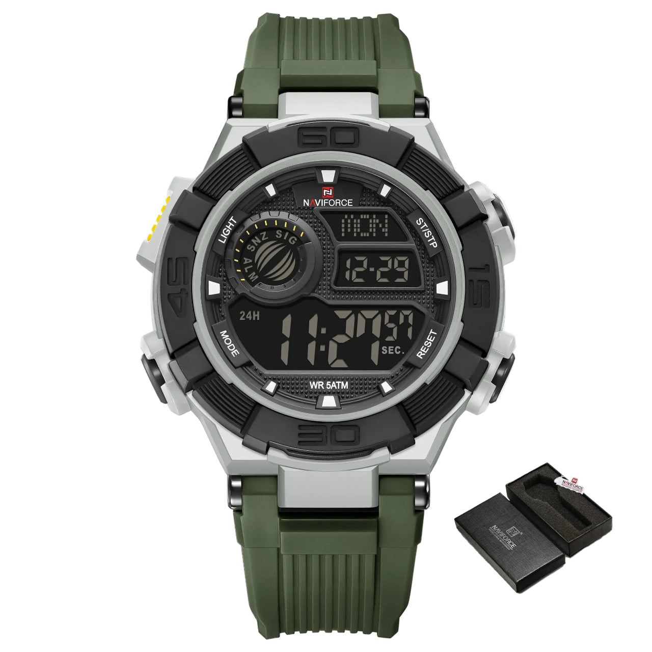 Relógio Masculino NAVIFORCE NF7105 Cronógrafo Quartz Silicone 42 mm