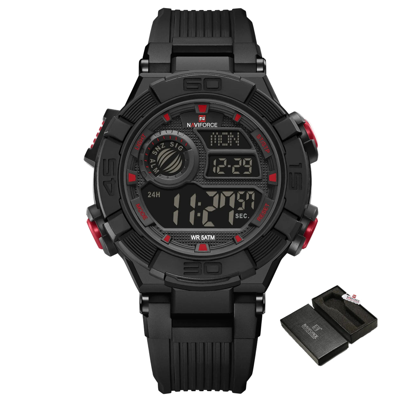 Relógio Masculino NAVIFORCE NF7105 Cronógrafo Quartz Silicone 42 mm