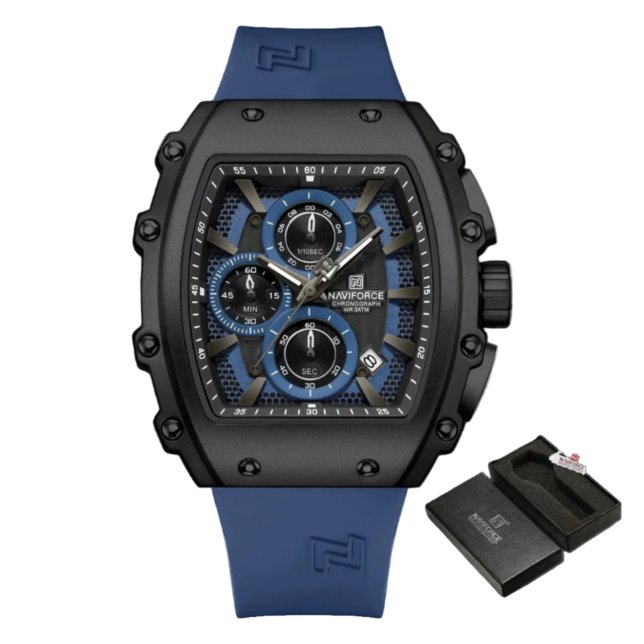 Relógio Masculino NAVIFORCE NF8070 Cronógrafo Quartz 43 mm Silicone