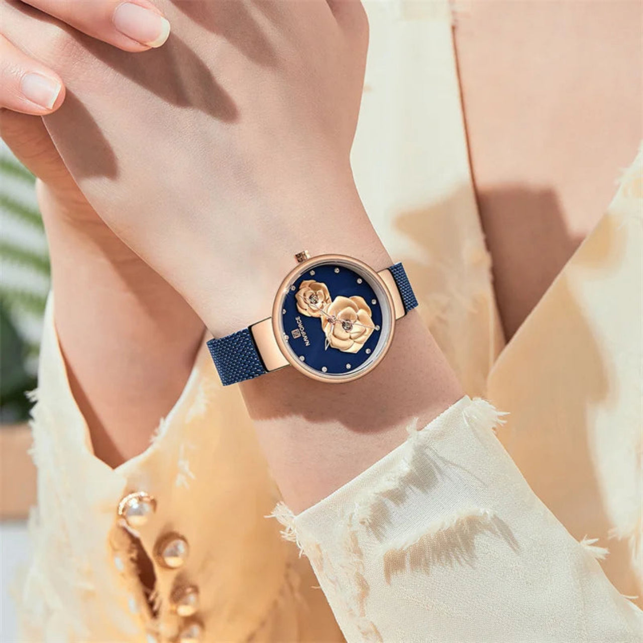 Relógio Feminino NAVIFORCE Quartzo Aço Inox 32 mm 3 ATM