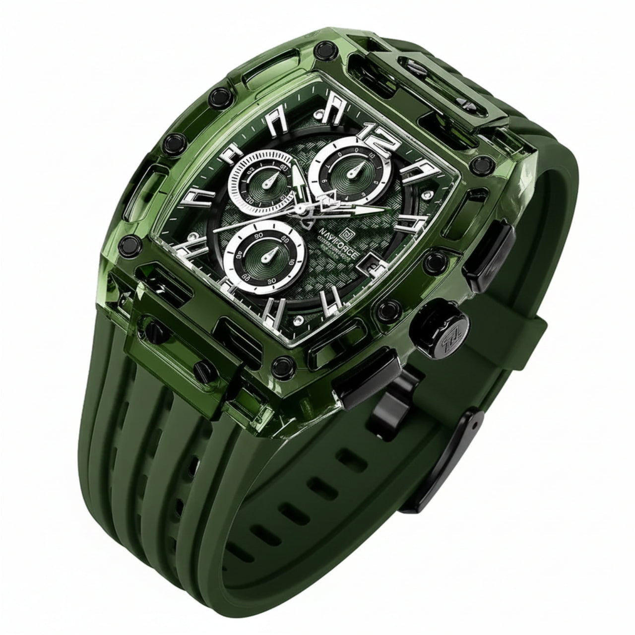 Relógio Masculino NAVIFORCE NF7105 Cronógrafo Quartz Silicone 42 mm
