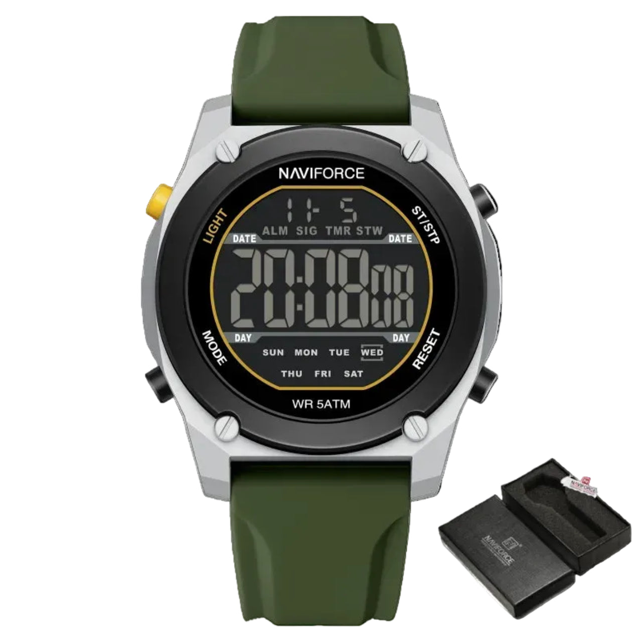 Relógio Masculino Naviforce NF7134 Digital Esportivo Silicone Luxo