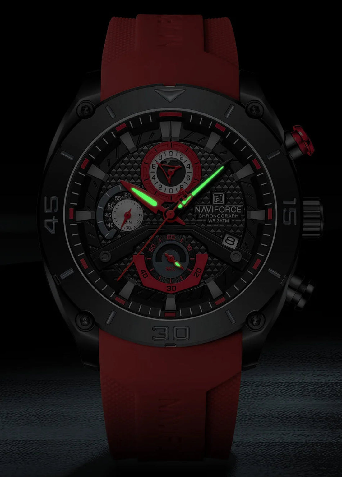 Relógio Masculino Naviforce NF8038 Quartzo Cronógrafo Silicone Luxo