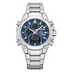Relógio Masculino Naviforce NF9278 Dual Display Aço Inoxidável Luxo