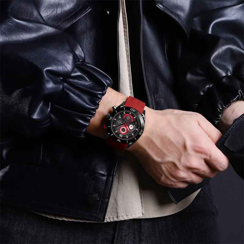 Relógio Masculino Naviforce NF8038 Quartzo Cronógrafo Silicone Luxo