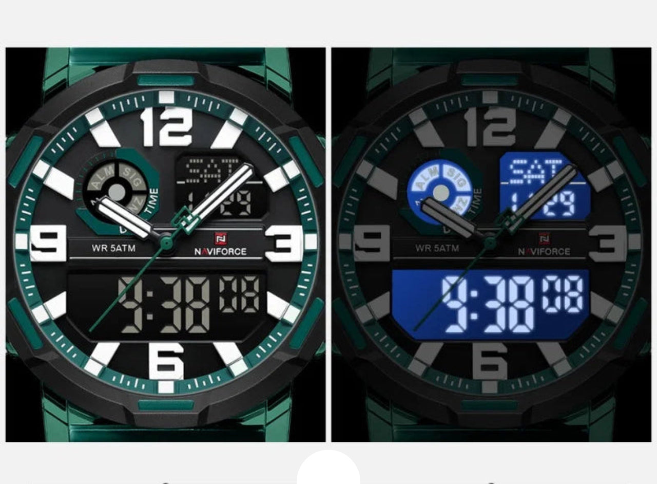 Relógio Masculino Naviforce NF7130 Dual Display Esportivo Silicone