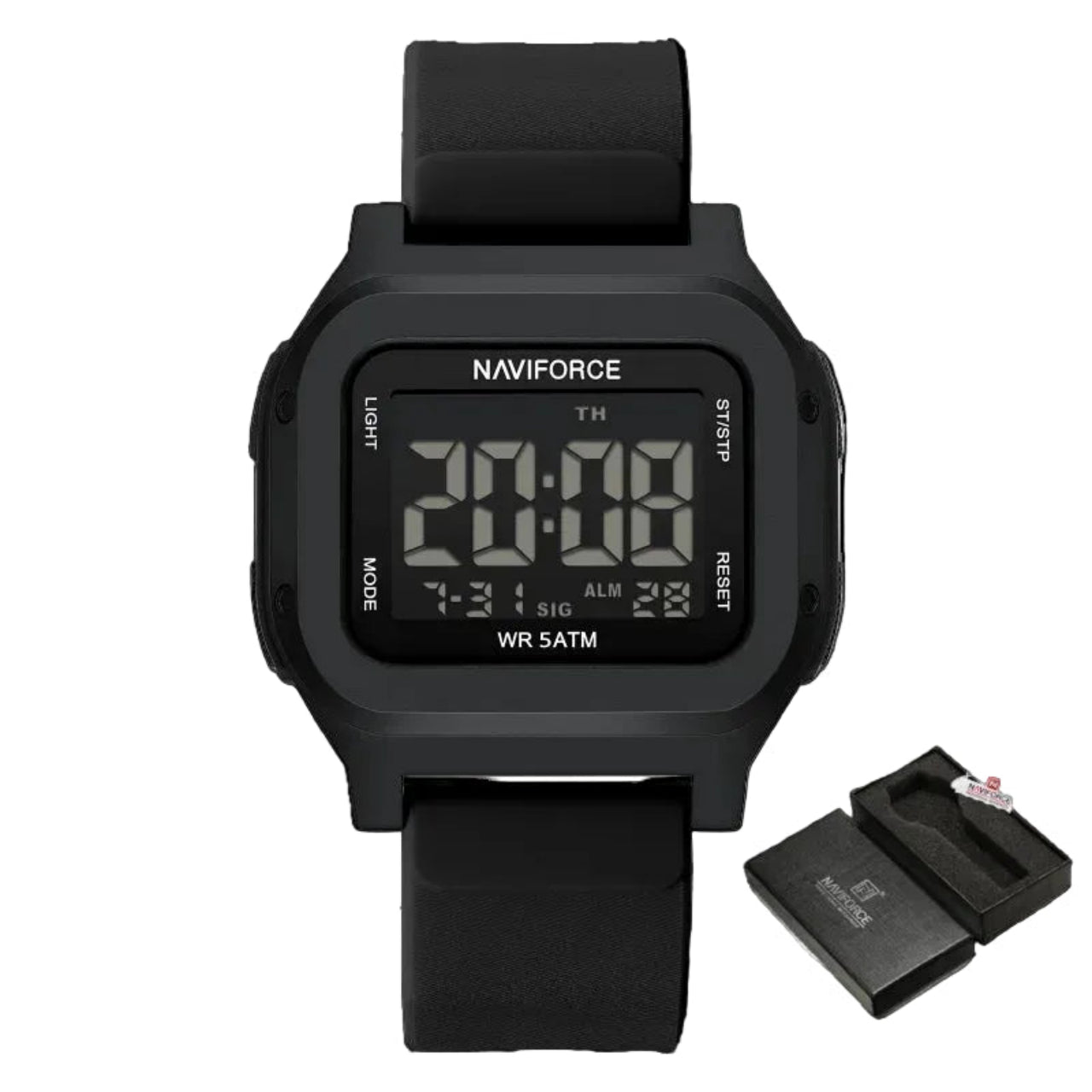 Relógio Masculino Naviforce NF7137 Dual Display Retangular Esportivo