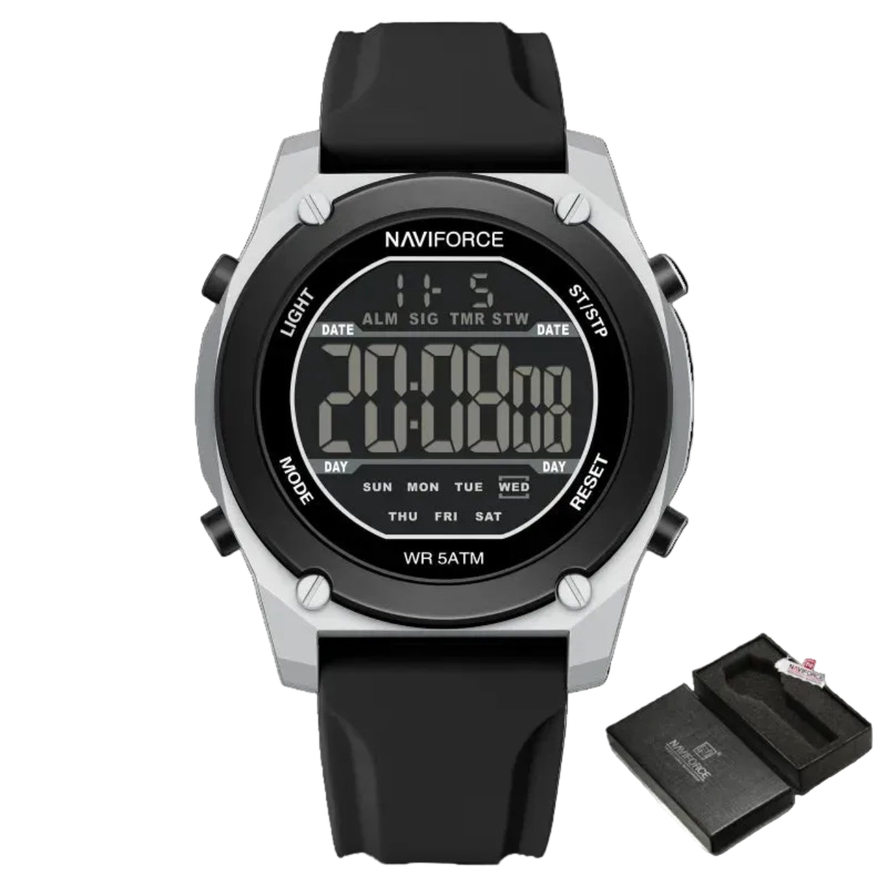 Relógio Masculino Naviforce NF7134 Digital Esportivo Silicone Luxo