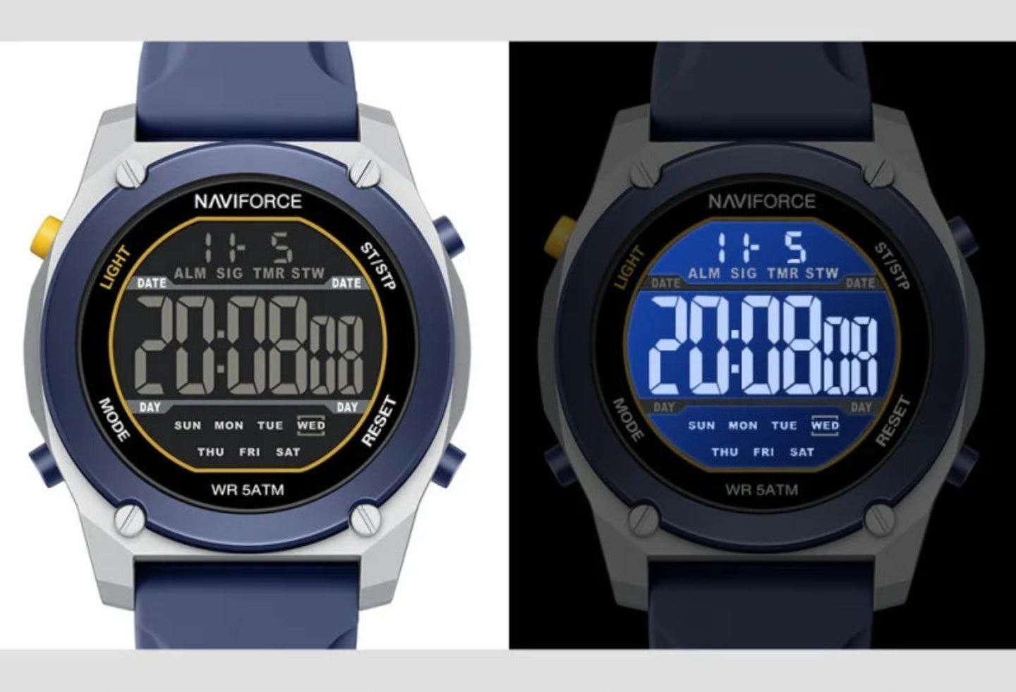 Relógio Masculino Naviforce NF7134 Digital Esportivo Silicone Luxo