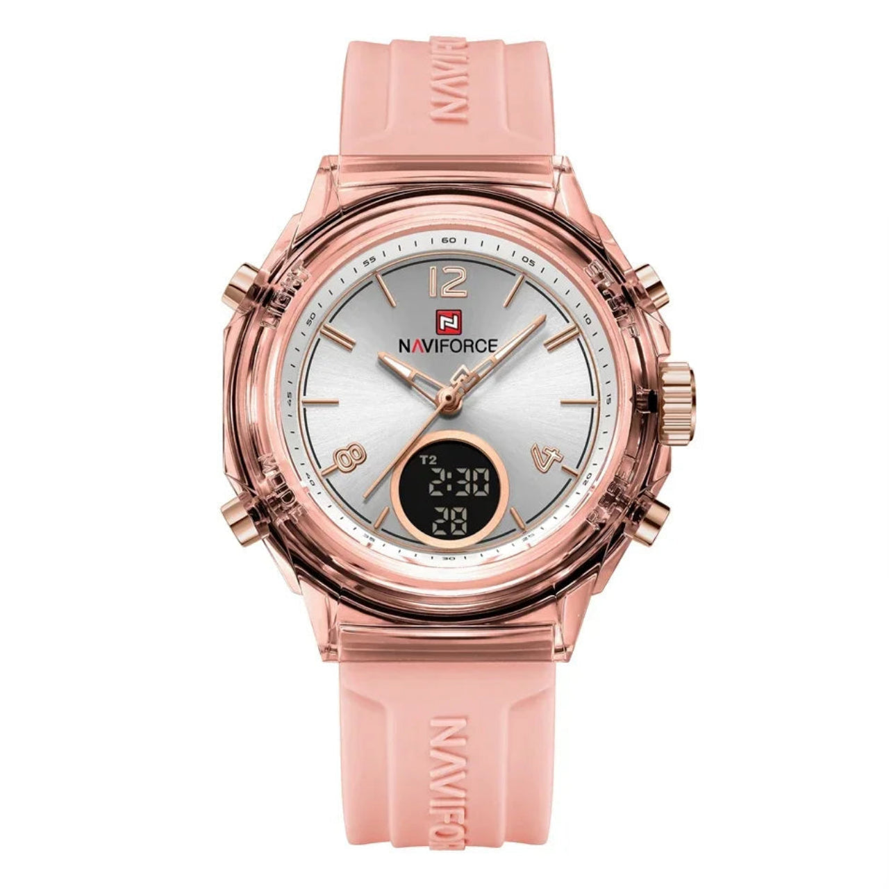 Relógio Feminino NAVIFORCE Dual Display Esportivo 35 mm